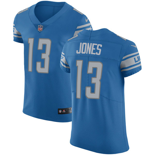 Nike Lions #13 T.J. Jones Blue Team Color Men's Stitched NFL Vapor Untouchable Elite Jersey - Click Image to Close